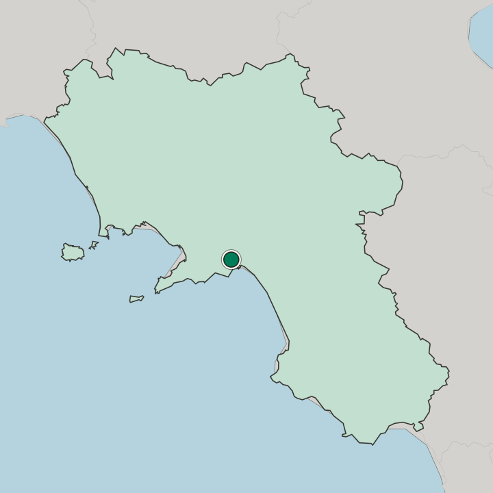 Map showing Cava Dè Tirreni — In Campania