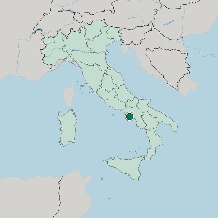 Map showing Ercolano — In Italy