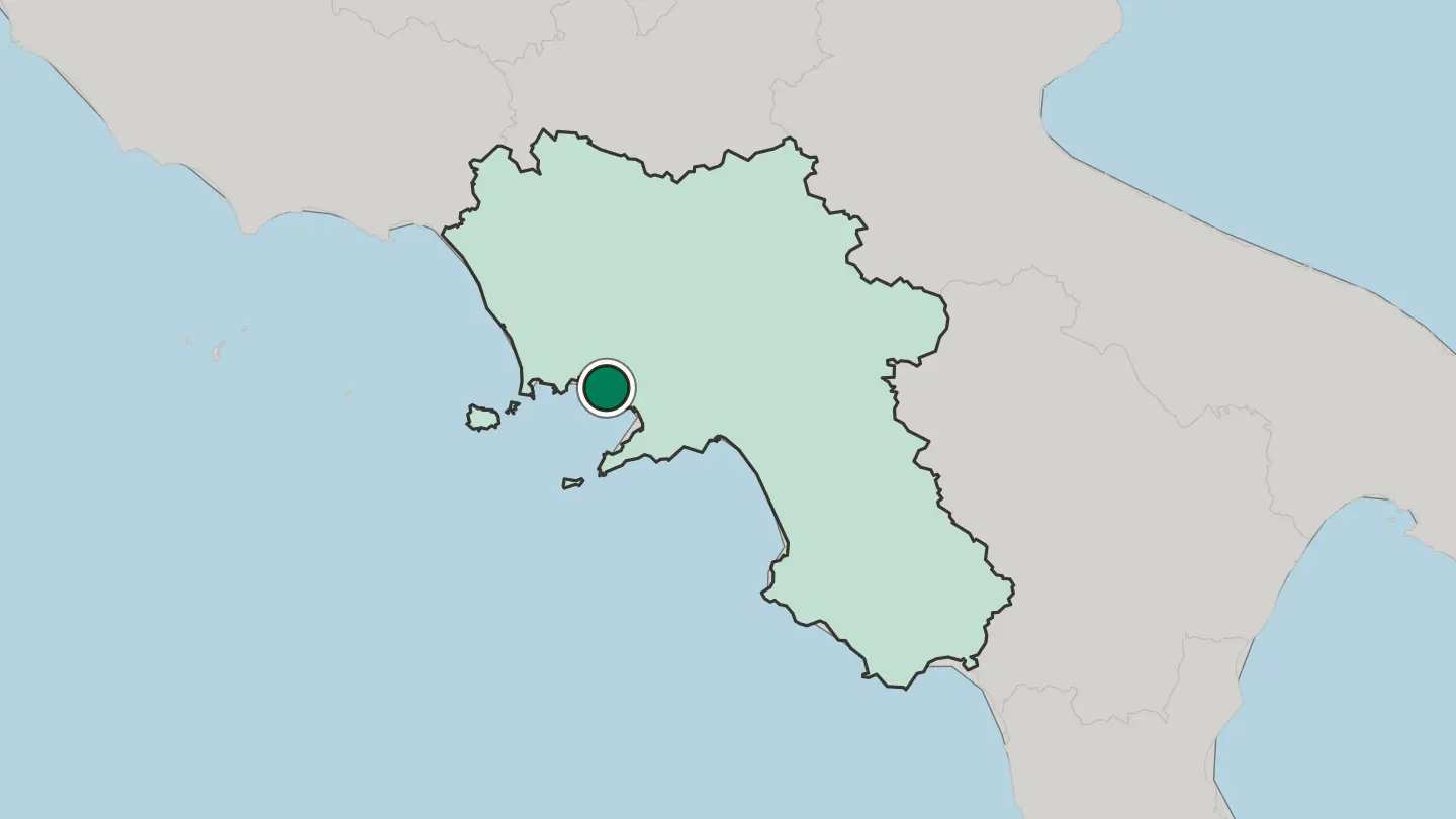 Map of Ercolano in Italy