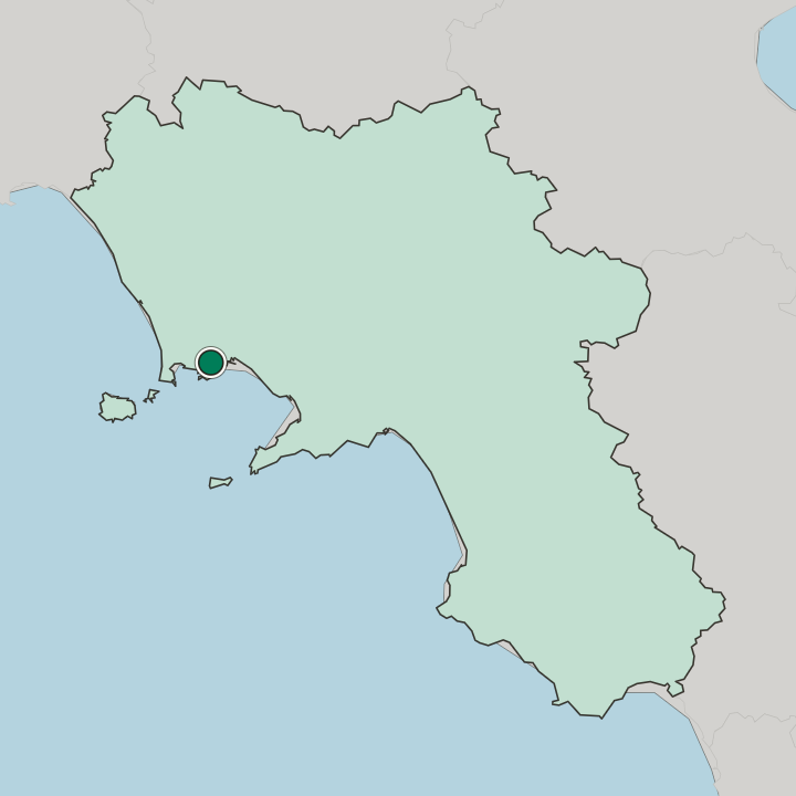 Map showing Fuorigrotta — In Campania