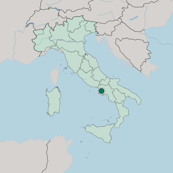Map showing Giugliano in Campania — In Italy