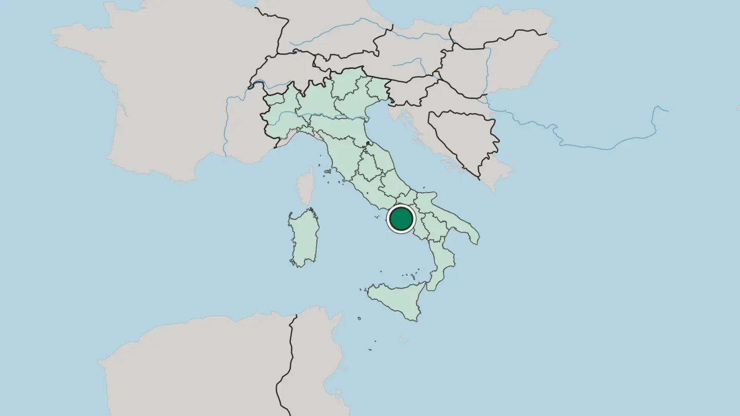 Map of Naples in Italy