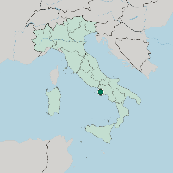 Map showing Pozzuoli — In Italy