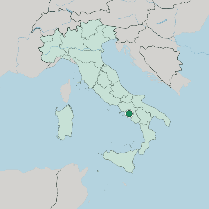 Map showing Salerno — In Italy