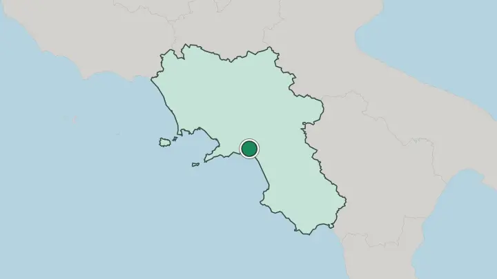 Map of Salerno in Italy