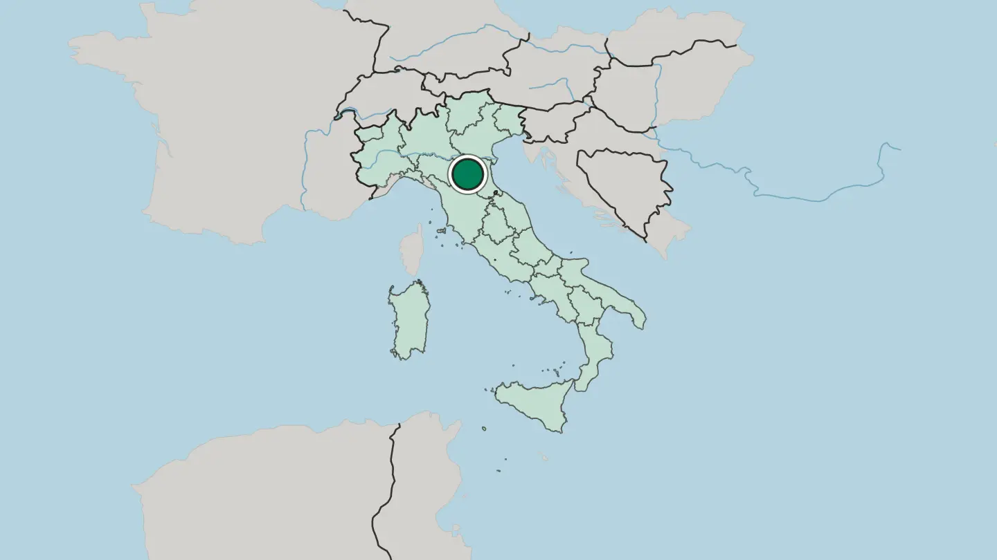 Map of Bologna in Italy