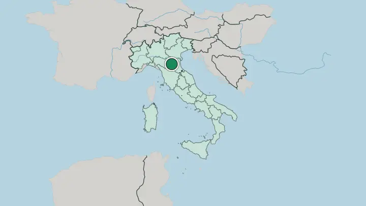 Map of Bologna in Italy