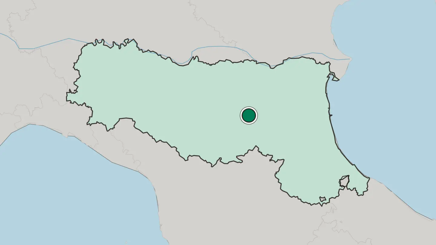 Map of Bologna in Italy