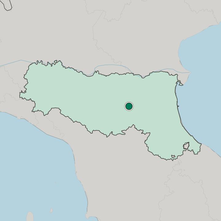 Map showing Santo Stefano — In Emilia-Romagna
