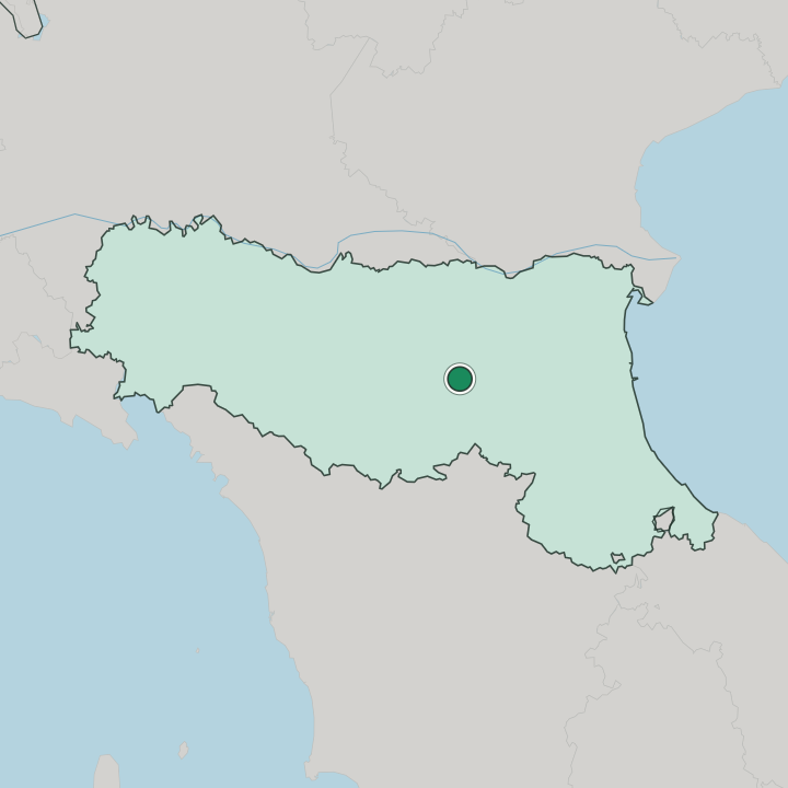 Map showing Bologna — In Emilia-Romagna