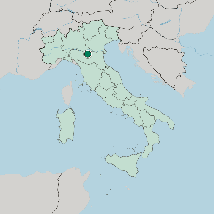 Map showing Carpi — In Italy