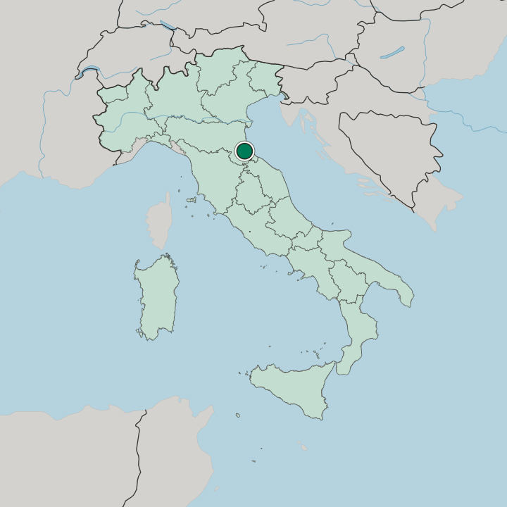 Map showing Cesena — In Italy