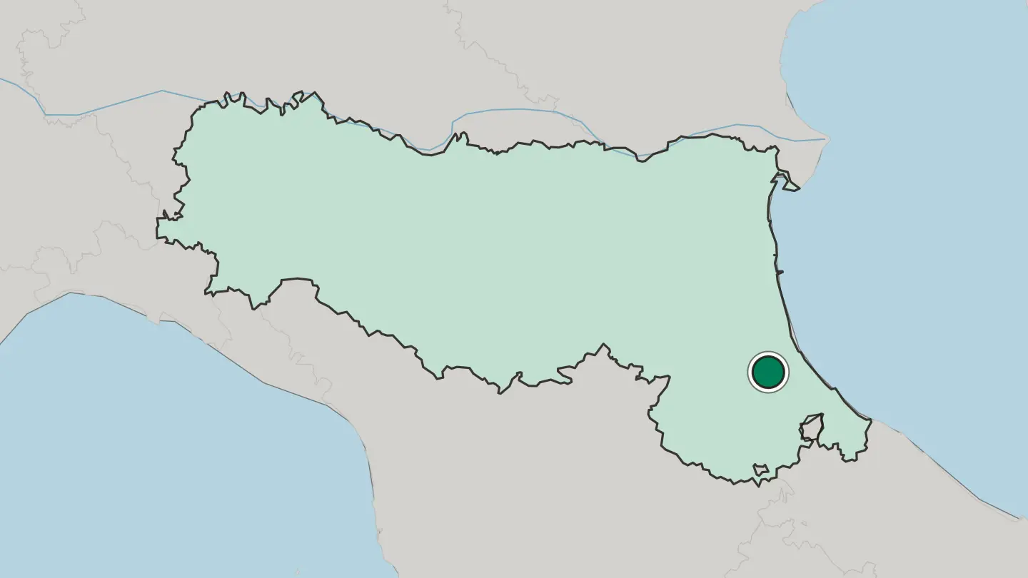 Map of Cesena in Italy