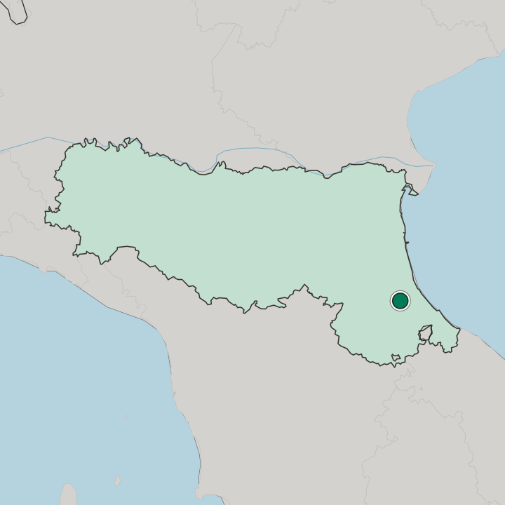 Map showing Cesena — In Emilia-Romagna