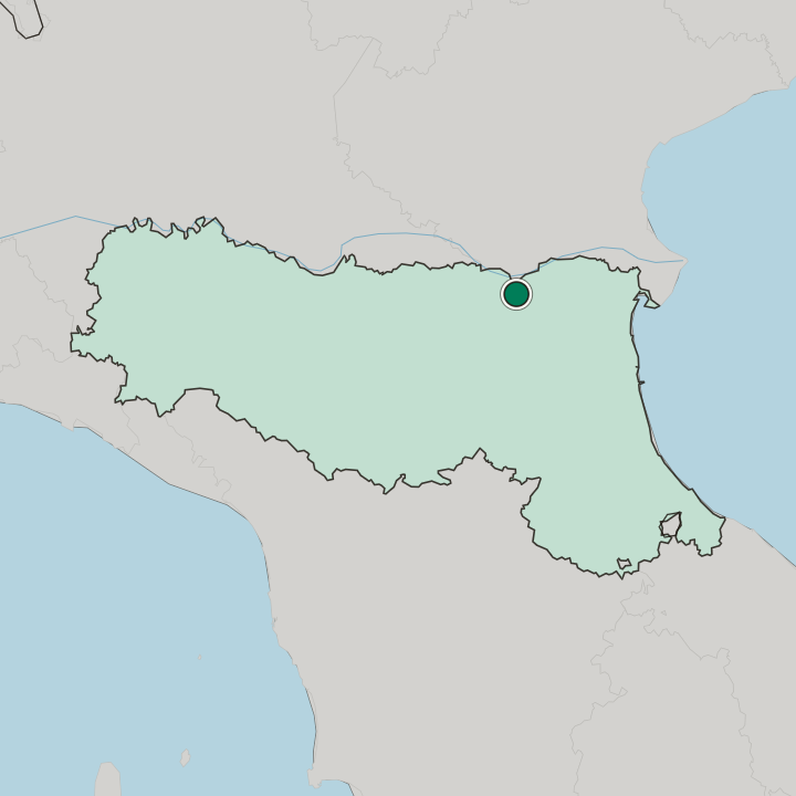 Map showing Ferrara — In Emilia-Romagna