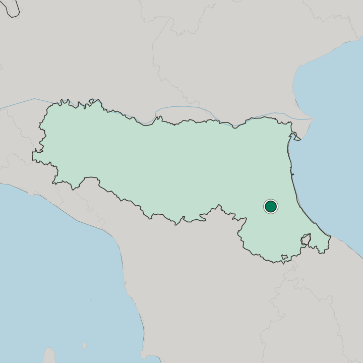Map showing Forlì — In Emilia-Romagna