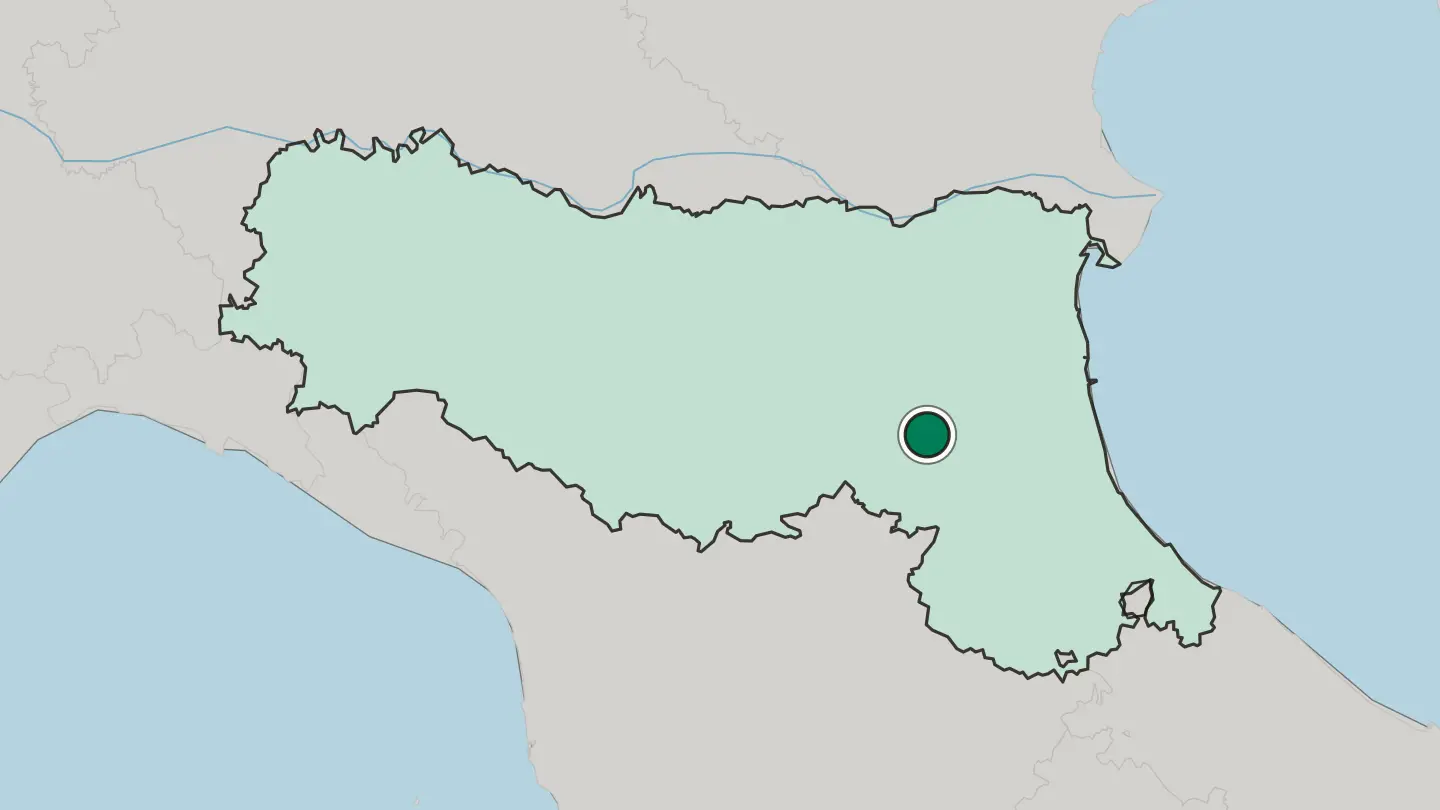 Map of Imola in Italy