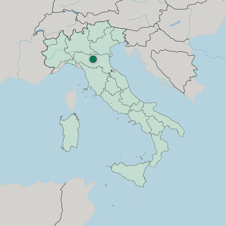 Map showing Modena — In Italy