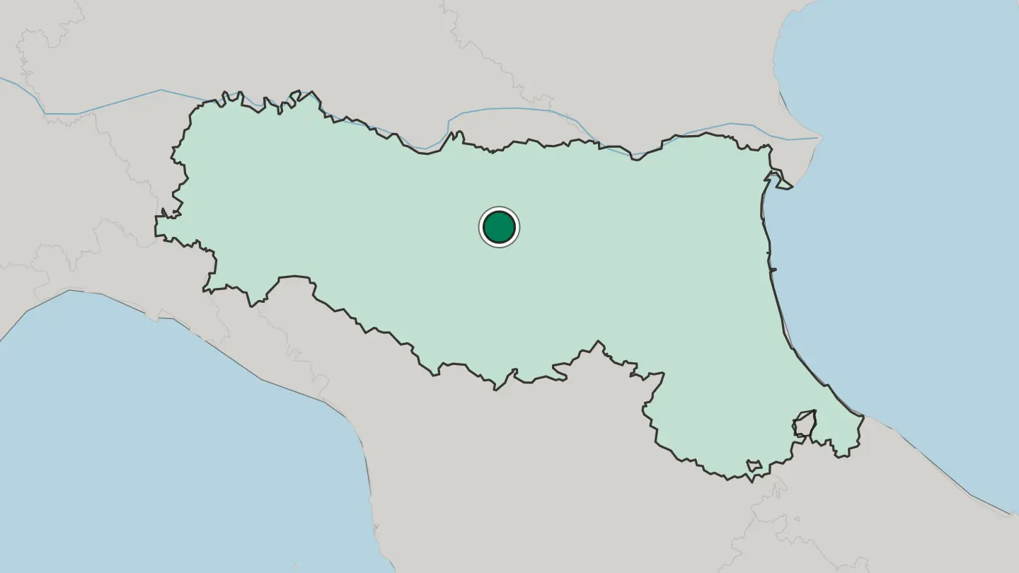 Map of Modena in Italy