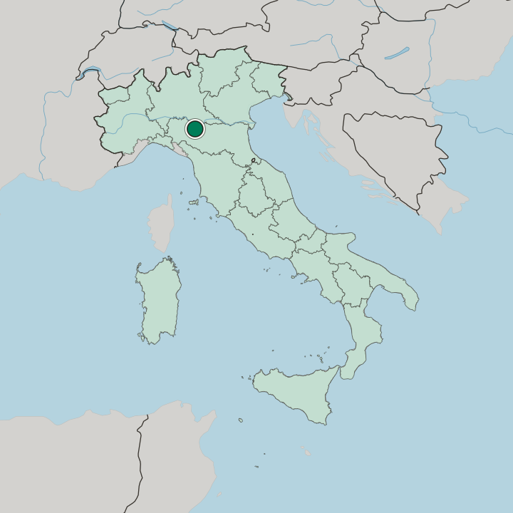 Map showing Parma — In Italy
