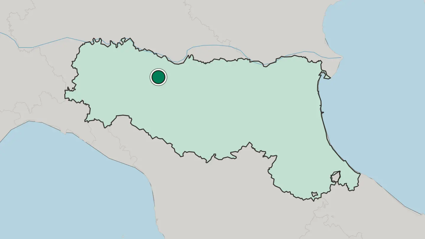 Map of Parma in Italy
