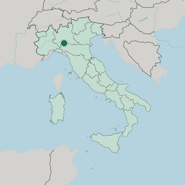 Map showing Piacenza — In Italy