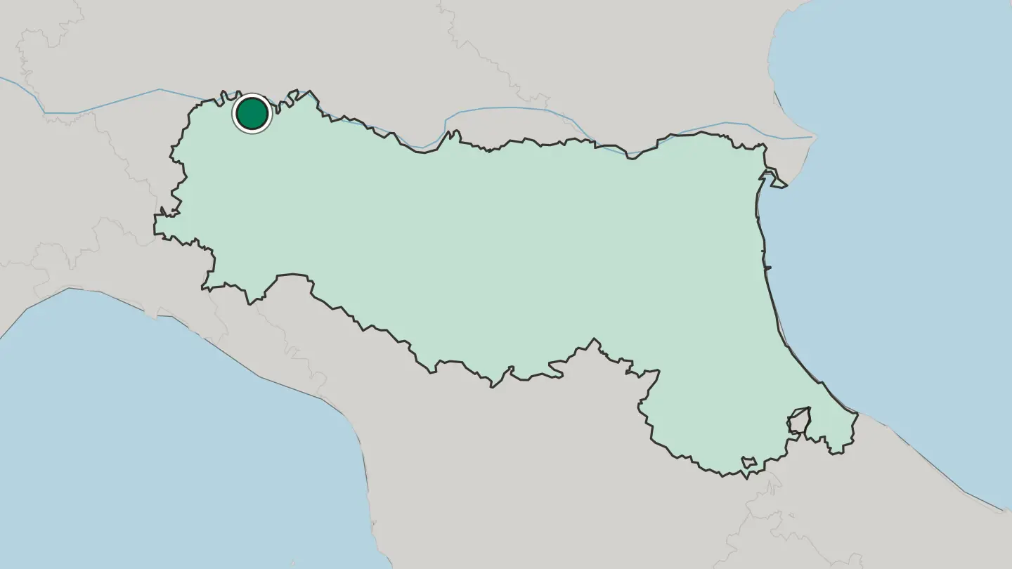 Map of Piacenza in Italy