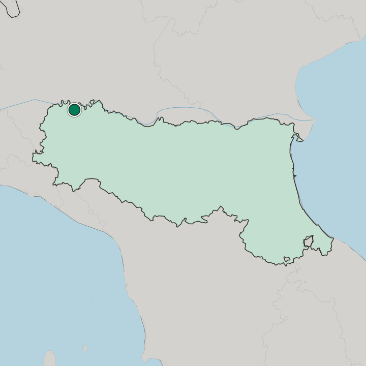 Map showing Piacenza — In Emilia-Romagna