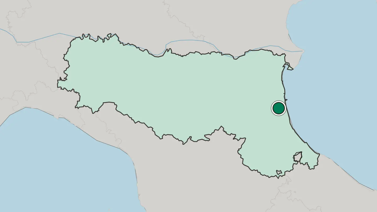 Map of Ravenna in Italy