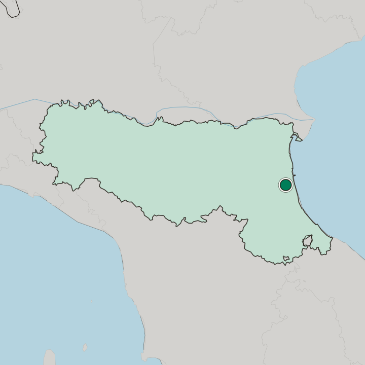 Map showing Ravenna — In Emilia-Romagna