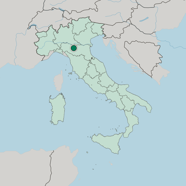Map showing Reggio nell'Emilia — In Italy