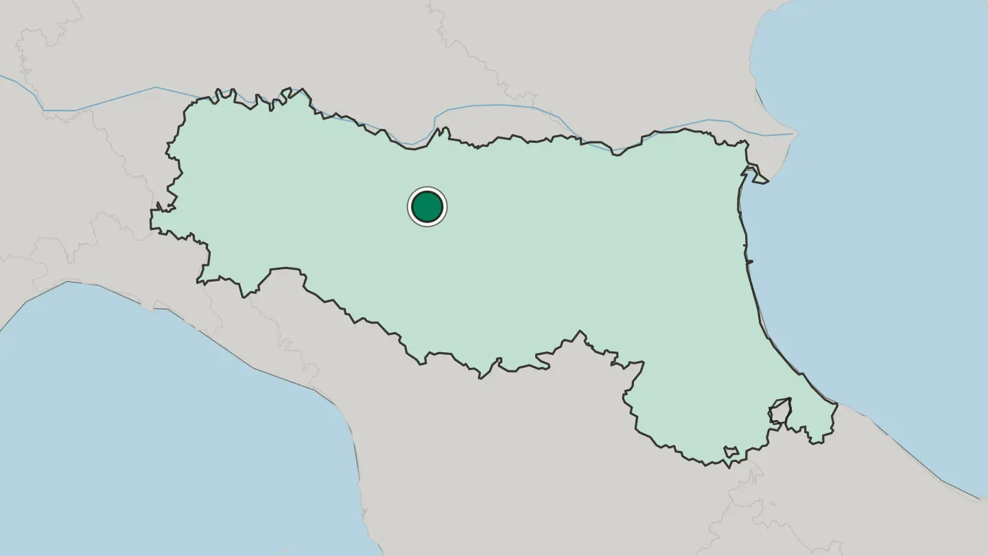 Map of Reggio nell'Emilia in Italy