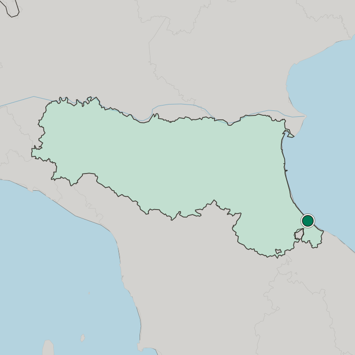 Map showing Rimini — In Emilia-Romagna
