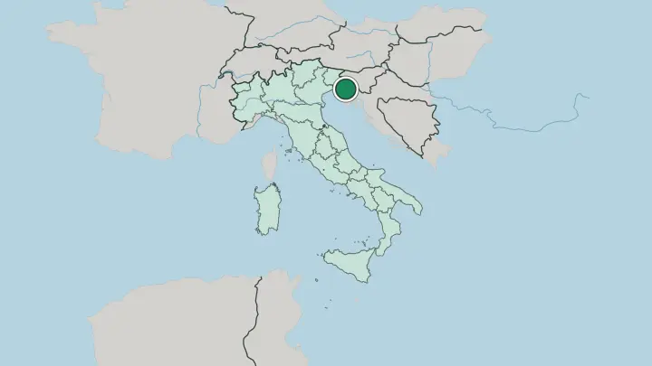 Map of Trieste in Italy
