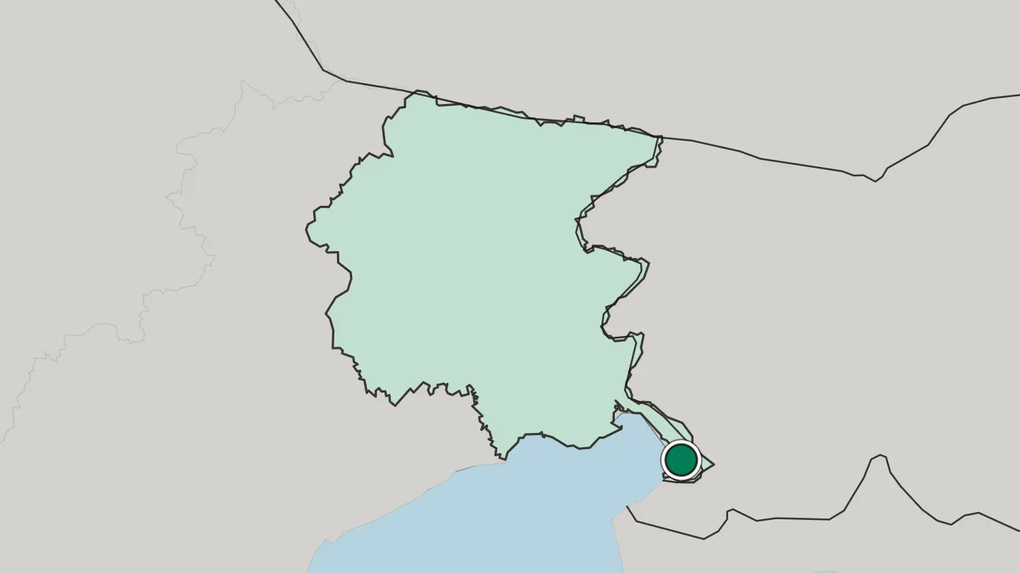 Map of Trieste in Italy