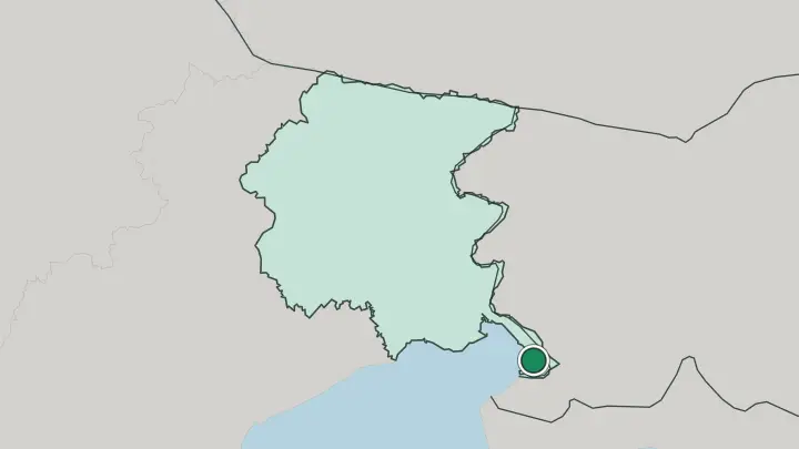 Map of Trieste in Italy