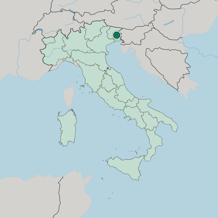 Map showing Udine — In Italy