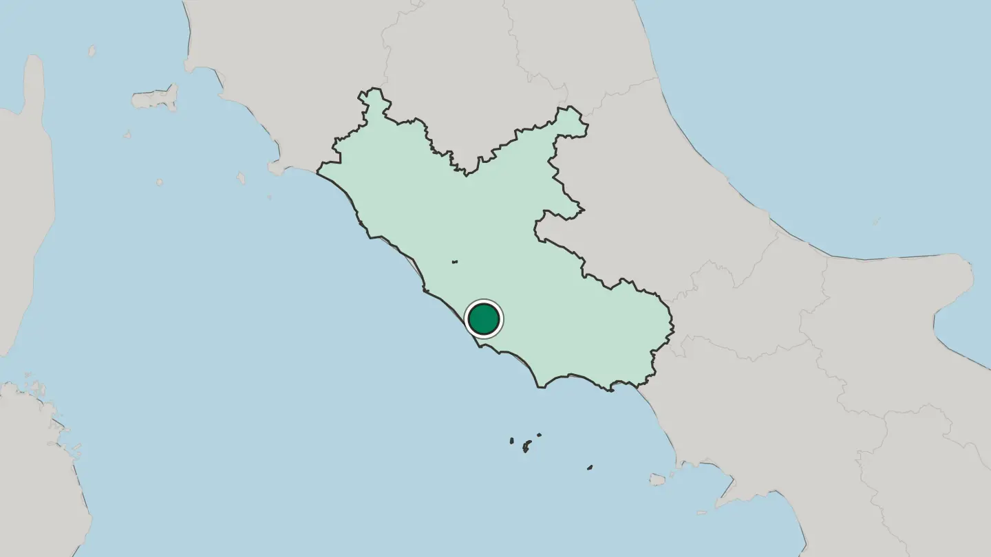 Map of Aprilia in Italy