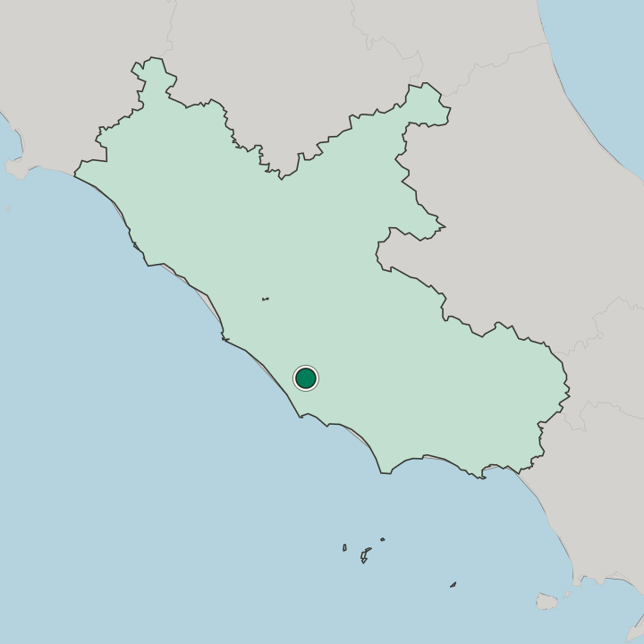 Map showing Aprilia — In Lazio