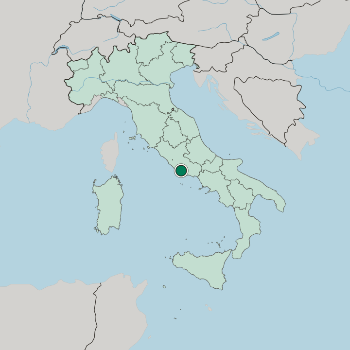 Map showing Latina — In Italy