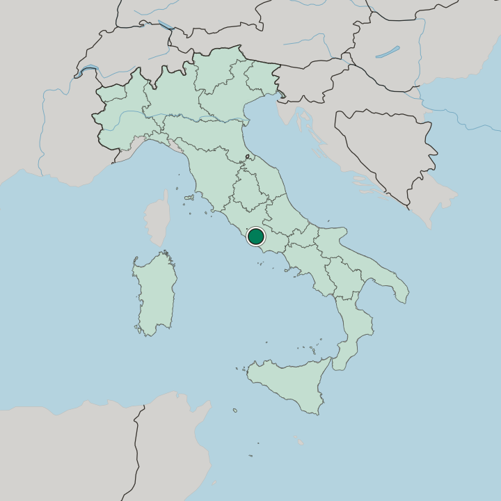 Map showing Velletri — In Italy