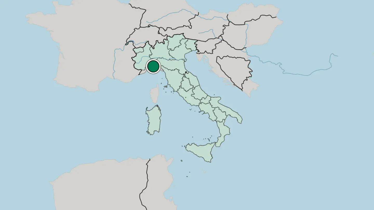 Map of Genoa in Italy