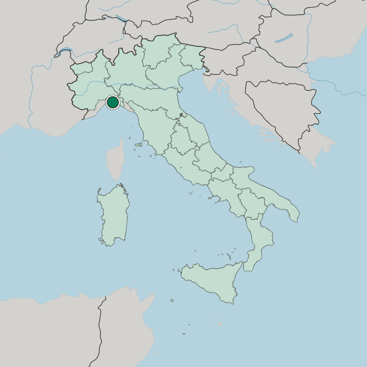 Map showing Genoa — In Italy