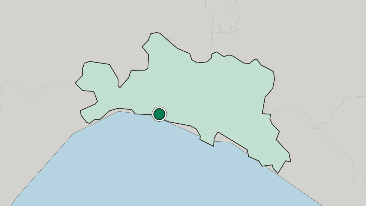Map of Genoa in Italy