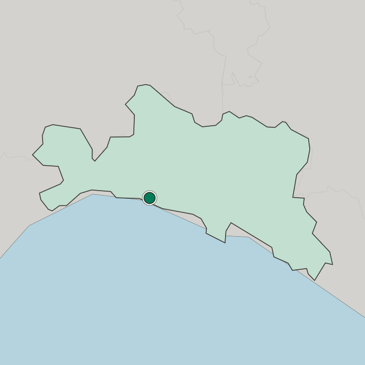 Map showing Genoa — In Liguria