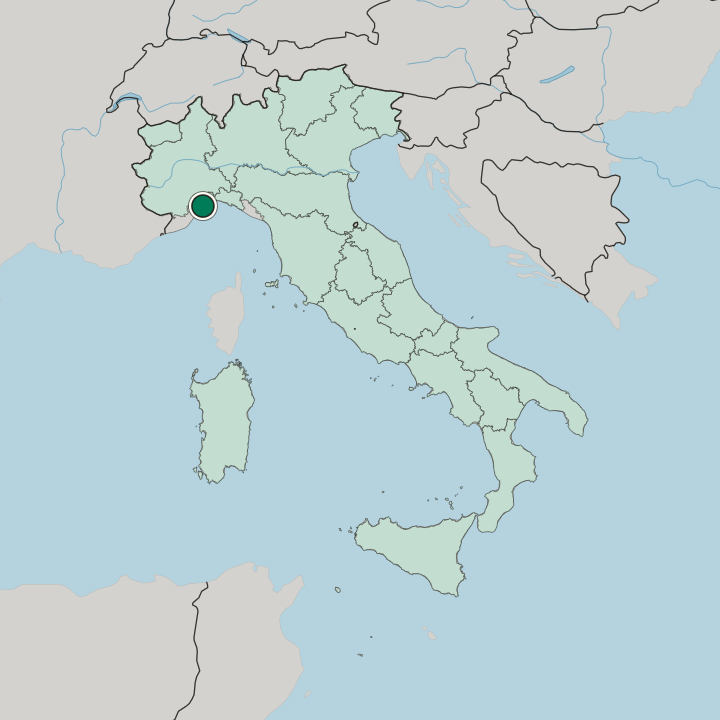 Map showing Savona — In Italy