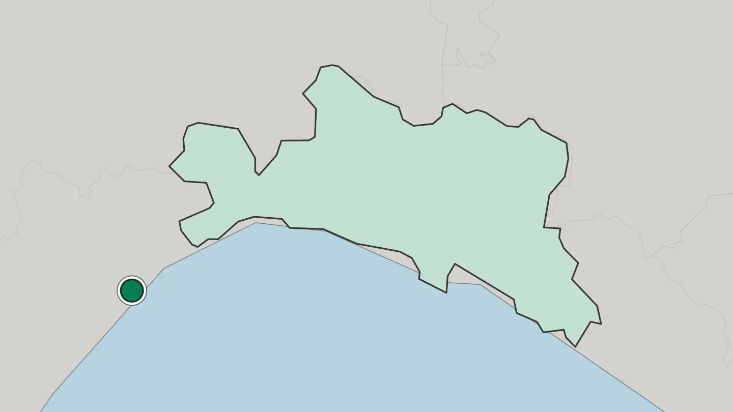 Map of Savona in Italy
