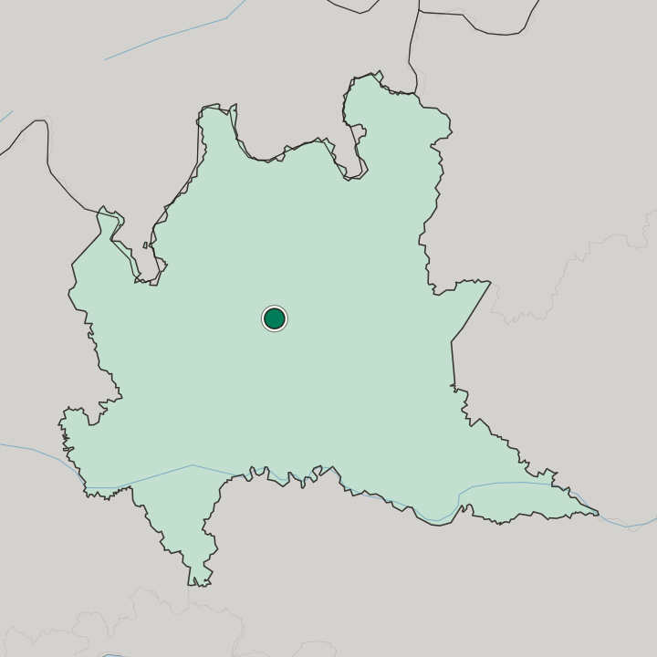 Map showing Bergamo — In Lombardia