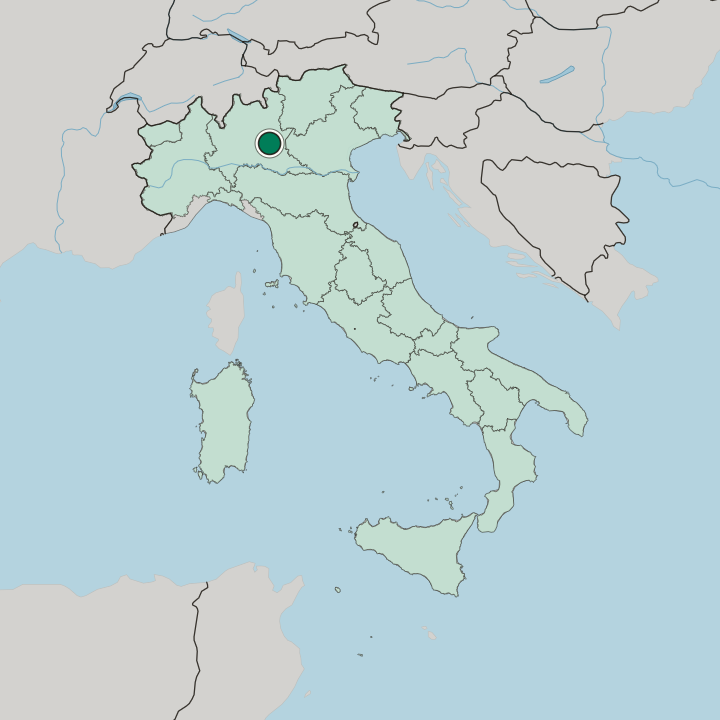Map showing Brescia — In Italy