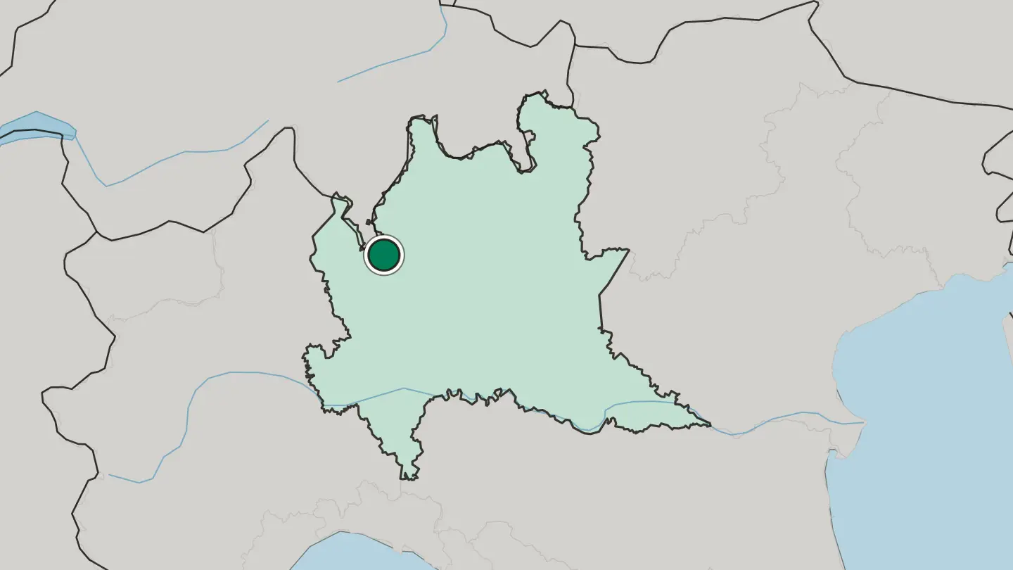 Map of Como in Italy